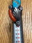 Vtg Zuni  Dan Simplicio Ring Leaf With Coral And Turquoise Sz 6  12 4 Grams