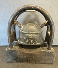 Bronze Bell  elephant Figure  On Wood Stand 7  Vintage