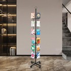6tier Greeting Cards Display Rack 24 Pocket Rotating Postcard Stand With 4 Wheel