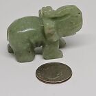 213 - Hand Carved Natural Green Aventurine Jade Elephant Statue Good Luck Stone