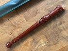 Schreiber Recorder  Brown Wood  High Polish  With Case  Made In Germany