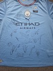 Manchester City Team Signed Official 2022-2023 Commemorative Shirt Club Coa 