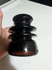 Armstrong s Antique  Glass Saddletop Insulator - Rootbeer Amber