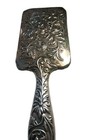 Art Nouveau Repousse Square Beveled Glass Silver Hand Mirror