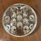 Large Vintage Clear Glass 13 Hole Flower Frog  - Footed   Excellent