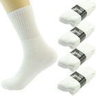 3-12 Pairs For Mens White Sports Athletic Work Crew Socks Cotton Size 9-11 10-13