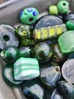 Rare Old Translucent Green Antique Trade Beads No Case Worn