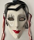 Clay Art 9    Wall Mask San Francisco Black White Zigzag Masquerade Red Lips 80s