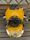 Mark V Deep Scuba 18  Full Size Yellow  U s Navy Brass Divers Diving Helmet Sca