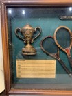 Vintage Display Of    the History Of The Tennis Racket    Shadow Box Memorabilia