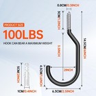 8-pack Heavy Duty Bike Hook  Loading Capacity 100 Lbs  6 Inch  Bike Hooks For