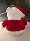 2003 Dan Dee White Christmas Teddy Bear Santa Plush Stuffed Animal Red Holiday