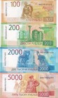 Russia Set 4 Unc 100 200 2000 5000 Rubles Nd 2017-2024 Comm  P 275a-279a Nhb
