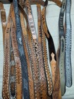 Lot Of 15 Vintage 1970s Customized Tooled Buckle Belts Western Leather Named