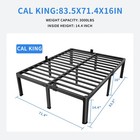 Maf 16 Inch California King Bed Frame With Round King  Black 