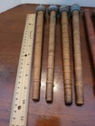 Antique Assorted Lot 9 Industrial Wooden Textile Spool Spindles Bobbins Ribbed 