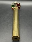 Vintage Sheryl Koch 9    Kaleidoscope Brass   Stained Glass W  Wood Stand Signed