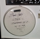 Motley Crue Randy Castillo Signed Drum Head 1999 Charlotte Tickets Framed Rare