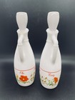 Vtg Italian Milk Glass Cerve Oil   Vinegar Gruets   Stopper 70s Poppy Cottage