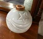 Antique White Milk Glass Moon   Stars Lightning Rod Ball 5 