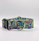 1  5 Inch Wide Colorful Paisley Big Dog Collar Quick Release Adjustable Usa Made