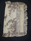 Razzle Baby Security Blanket Lovey Super Soft Plush Gray White Satin 29x32 New