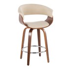 Vintage Mod 26  Mid-century Modern Fixed-height Counter Stool With Swivel In W