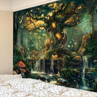Forest Tapestry   Nature Green Wall Decor For Bedroom  Extra Large Tree Of Life