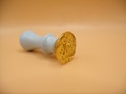 Modern Goldtone Metal   Wood Floral Leaves Flowers Sealing Wax Stamp Seal