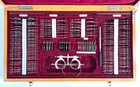 1915 American Optical Wellsworth Optician Trial Set Wood Case 200  Lenses  Tools