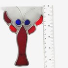 Vintage Red Lobster Stained Glass Sun Catcher Handmade Maine Beach 5 5   
