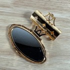 Stratton England Lipstick Holder With Mirror Gold Tone Leather Brown