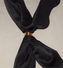 Western Cowboy Scarf Tie Black With Gold Tone Slide Made In The Usa New