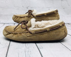 Ugg Dakota Moccasin Slippers Women s Us 6 Slip On Loafer 5612 Chestnut Fur Lined