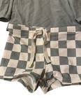 Rylee   Cru Toddler 2pc Swim Set Rash Guard Checkered Shorts Gray 18   24m