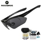 Rockbros Polarized Sunglasses Men Sports Driving Pilot Fishing Eyewear 5 Lens