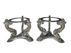 Vtg Godinger Silver Art Co Silverplate Stand Candle Orb Holder Set Of 2