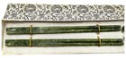 80s Vintage Chinese Nephrite Spinach Jade Chopsticks 2 Pairs W  Stands Box
