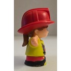 Fisher Price Little People Firefighter Girl Figure Good Red Helmet Yellow Jacket