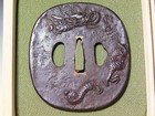 Mito School 81mm Large Dragon Design     Tsuba Edo Era Tsuba Antique