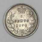 1872 Canada Queen Victoria Silver 5 Cents Coin Very Fine