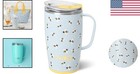Elegant 18oz Stainless Steel Travel Mug - Insulated Tumbler With Lid   Handle