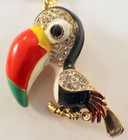 Rhinestone Toucan Rainforest Colorful Bird Key Chain Fob Purse Phone Charm