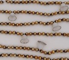 Mcm Mercury Glass Christmas Garland 8  Ft Gold Beads And White Bells