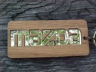 1995 Mazda Wood Veneer Key Ring Quirky 90s Key Holder Rare 4  Nos
