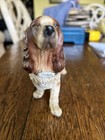 2 Vintage Lefton Ceramic Dog Figurines Springer Spaniels Japan Porcelain Pair