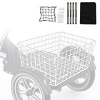 Tricycle Rear Basket Folding Large Capacity Basket Steel Basket W string Bag
