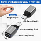 Mini Usb To Usb C Adapter 2 Pack  Mini Usb  female  To Usb Type-c  male  Convert