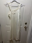 Vtg Victoria s Secret Ivory Satin Floral Lace Full Slip  Adjustable Straps  S