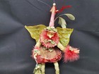 Vintage Pink Fairy W  Green Wings Pixie Elf 14  Tall To The Tip Of The Hat 